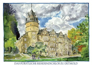 Postkarte Detmold Schloss