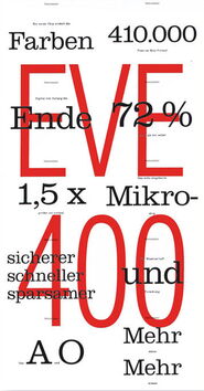 EVE, Typo-Plakat, 10 DIN-A 6 Postkarten ergeben ein Plakat