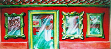 Standfassade Rahmen -Gallery, Acryl auf Leinwand, h 2 m