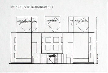 Frontansicht des Messestand-Entwurfes